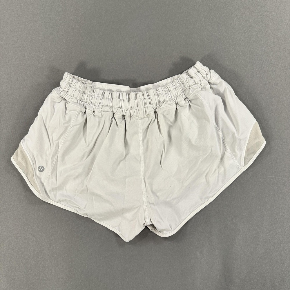 Lululemon Shorts Womens 10 White 2.5 Inseam Running Lined Zip Pocket Athletic - Picture 2 of 9